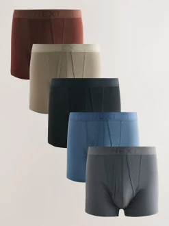 Ondergoed|Ondergoed*Next - Verpakking van 5 - Boxershorts met A-voorkant Blauw/grijs/ecru/rood/zwart