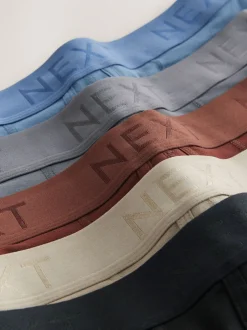 Ondergoed|Ondergoed*Next - Verpakking van 5 - Boxershorts met A-voorkant Blauw/grijs/ecru/rood/zwart