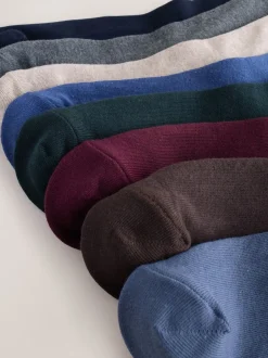 Sokken|Sokken|Next - Verpakking van 8 - Frisblijvende sokken met borduursel Blauw/grijs/groen