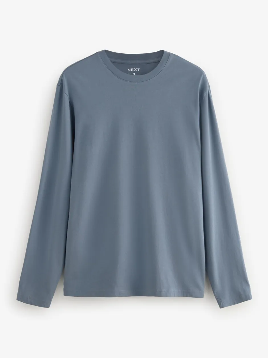 T-Shirts En Hemden|Next - Normale Pasvorm - verpakking van 5 regular-fit T-shirts met lange mouwen van 100% katoen Blauw/grijs/neutraal