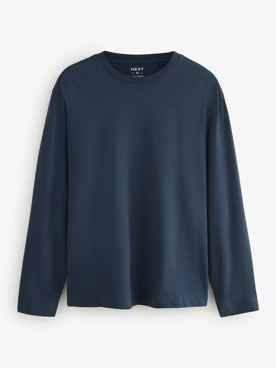 T-Shirts En Hemden|Next - Normale Pasvorm - verpakking van 5 regular-fit T-shirts met lange mouwen van 100% katoen Blauw/grijs/neutraal