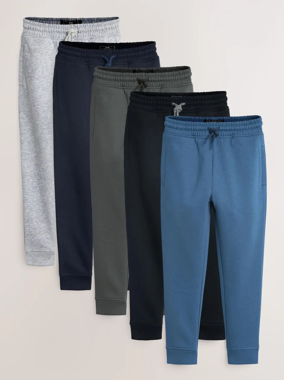 Joggingbroeken*Next - Basic joggingbroeken, set van 5 (3-16jaar) Blauw/grijs/zwart