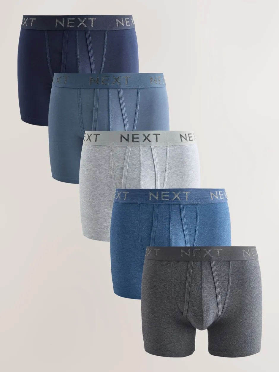 Ondergoed|Ondergoed*Next Blauw/grijs/zwart - Boxershorts van katoenrijk materiaal met A-voorkant