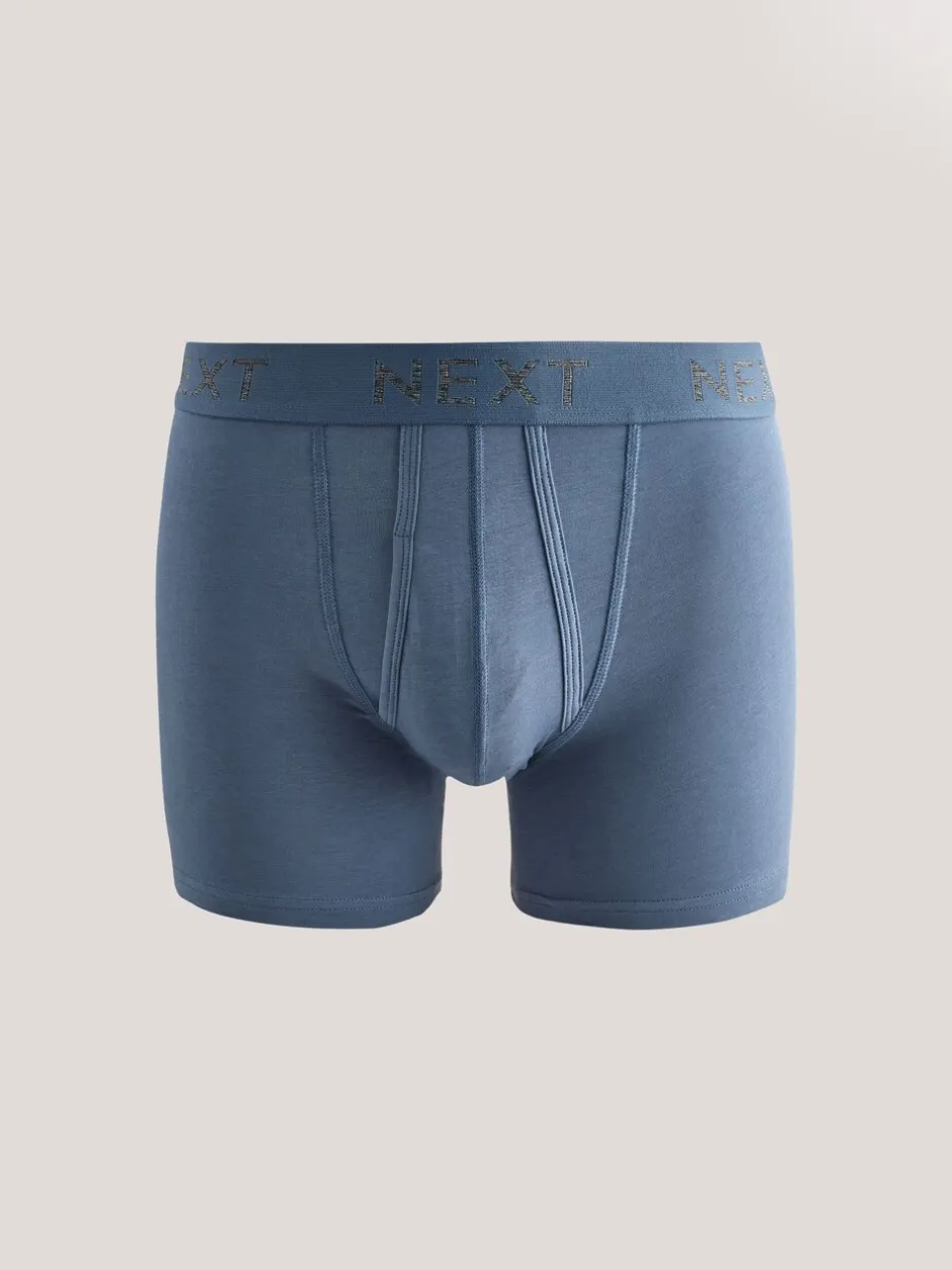 Ondergoed|Ondergoed*Next Blauw/grijs/zwart - Boxershorts van katoenrijk materiaal met A-voorkant