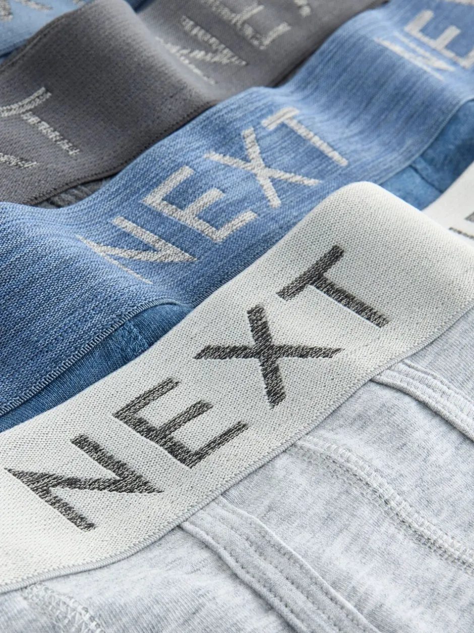 Ondergoed|Ondergoed*Next Blauw/grijs/zwart - Boxershorts van katoenrijk materiaal met A-voorkant