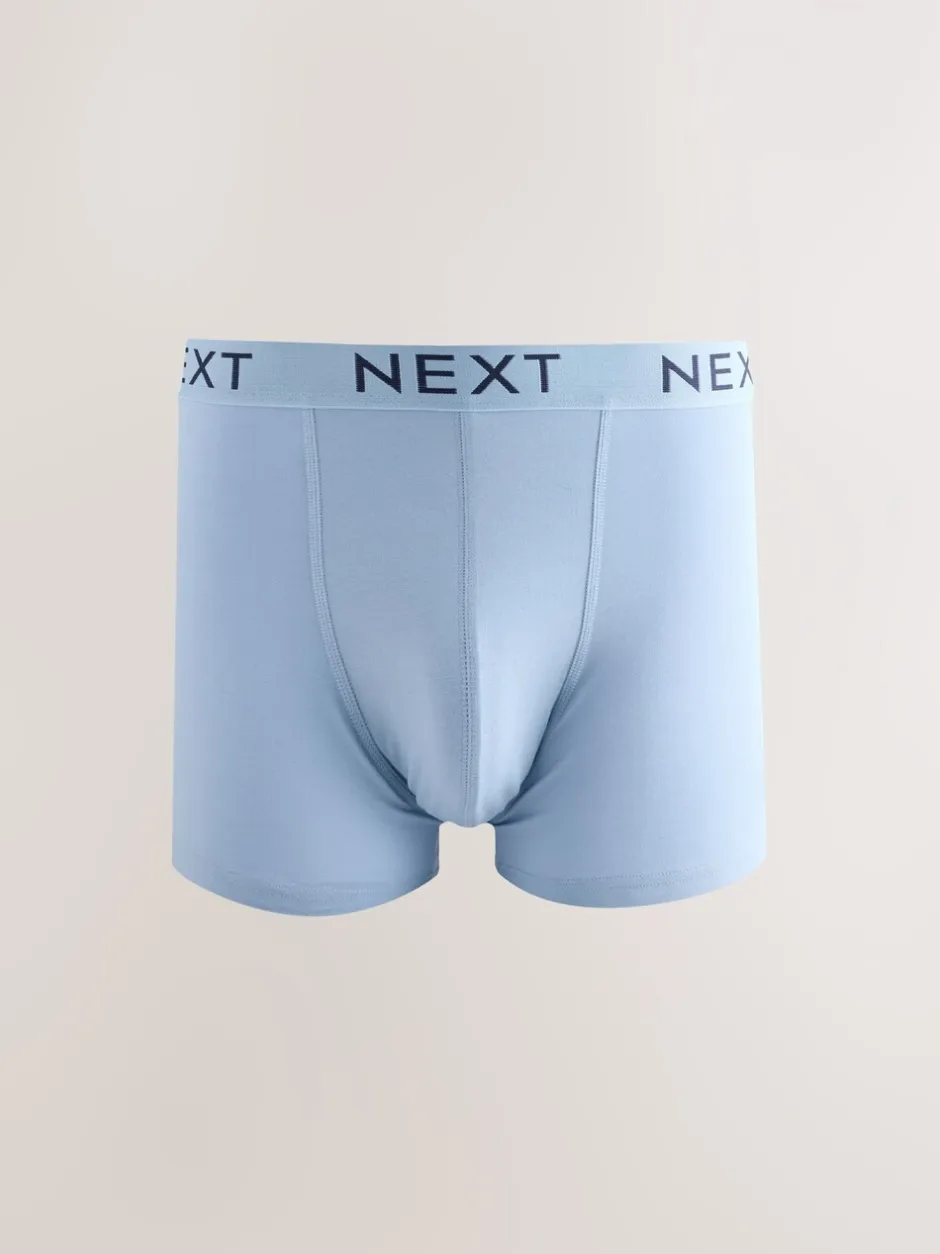 Ondergoed|Ondergoed*Next Blauw/grijs/zwart - Katoenrijke trunk boxershorts verpakking van 10