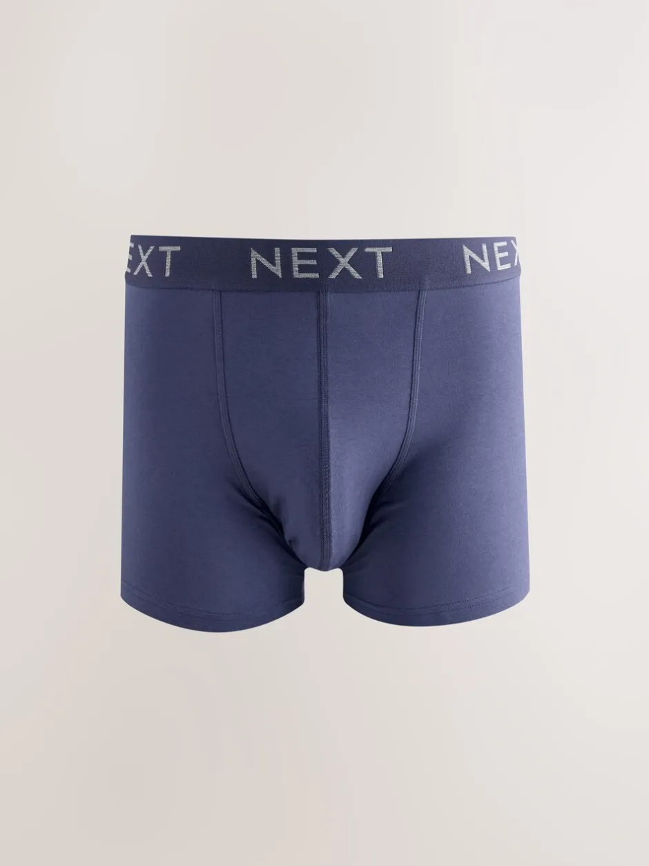 Ondergoed|Ondergoed*Next Blauw/grijs/zwart - Katoenrijke trunk boxershorts verpakking van 10