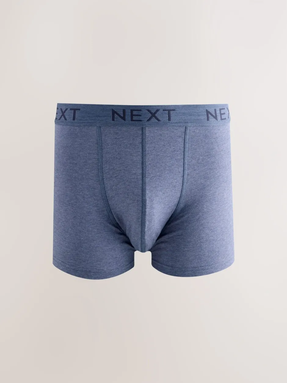 Ondergoed|Ondergoed*Next Blauw/grijs/zwart - Katoenrijke trunk boxershorts verpakking van 10