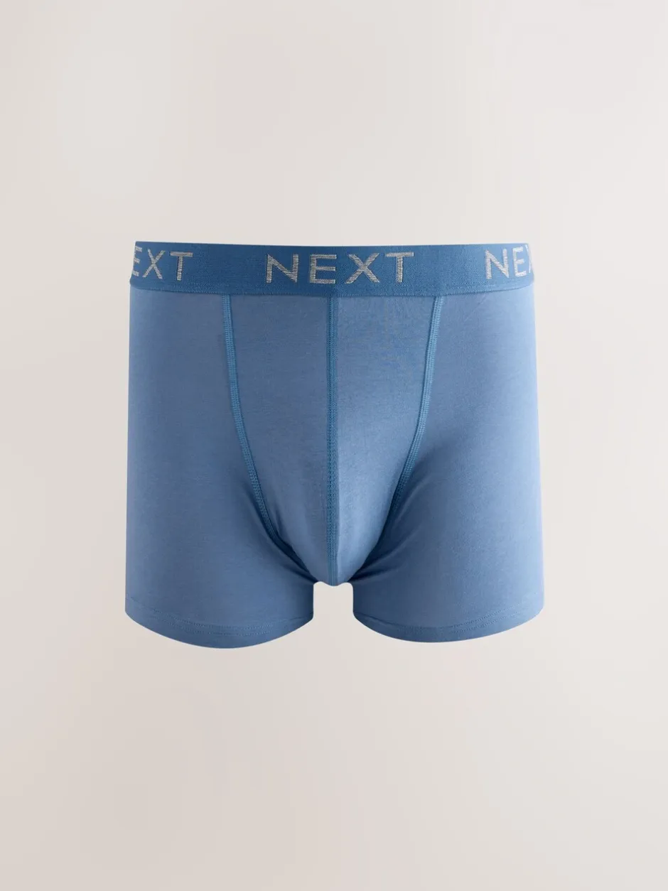 Ondergoed|Ondergoed*Next Blauw/grijs/zwart - Katoenrijke trunk boxershorts verpakking van 10