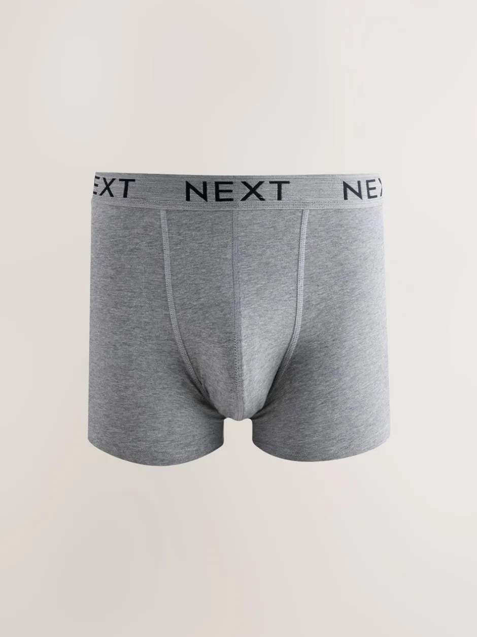 Ondergoed|Ondergoed*Next Blauw/grijs/zwart - Katoenrijke trunk boxershorts verpakking van 10