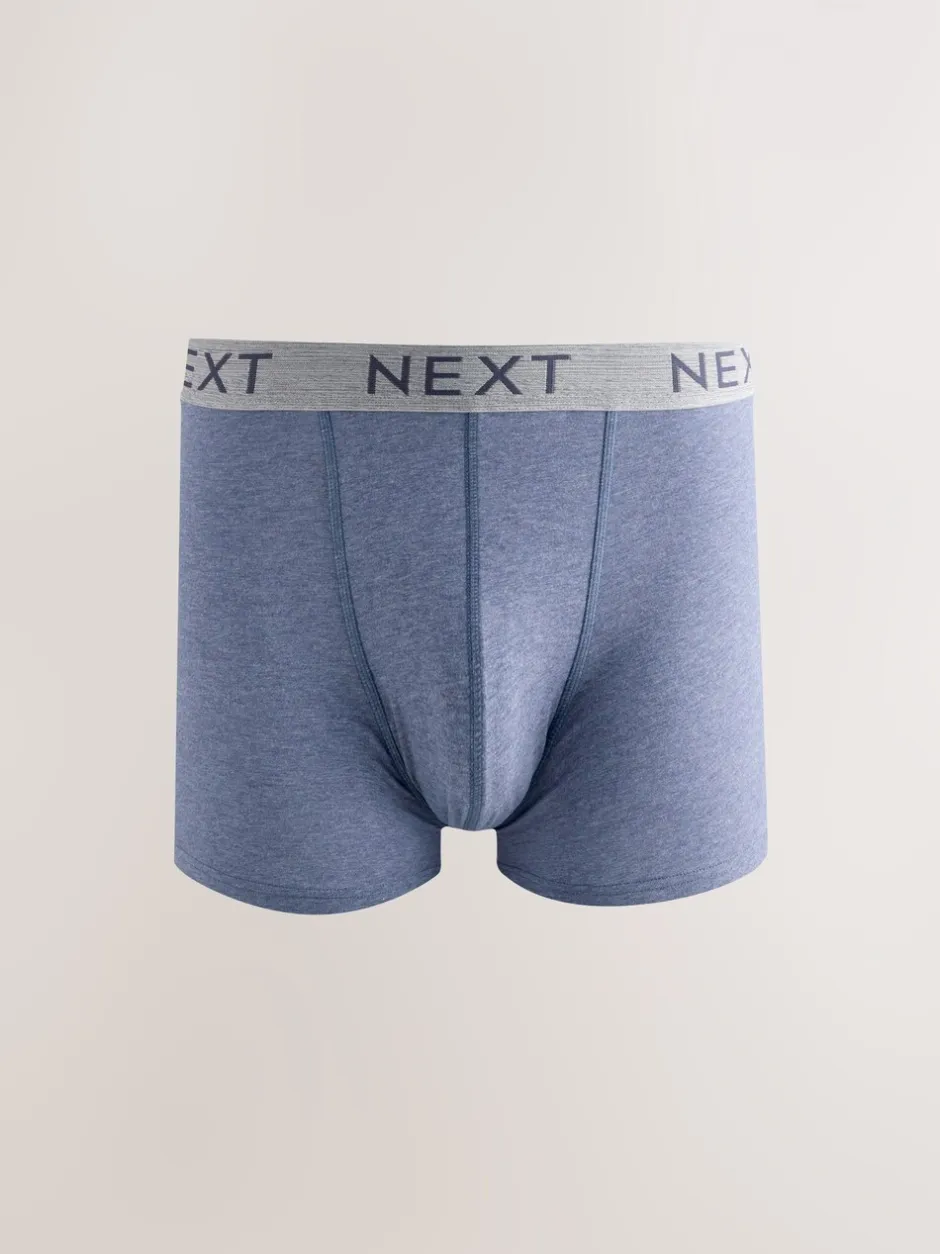 Ondergoed|Ondergoed*Next Blauw/grijs/zwart - Katoenrijke trunk boxershorts verpakking van 10