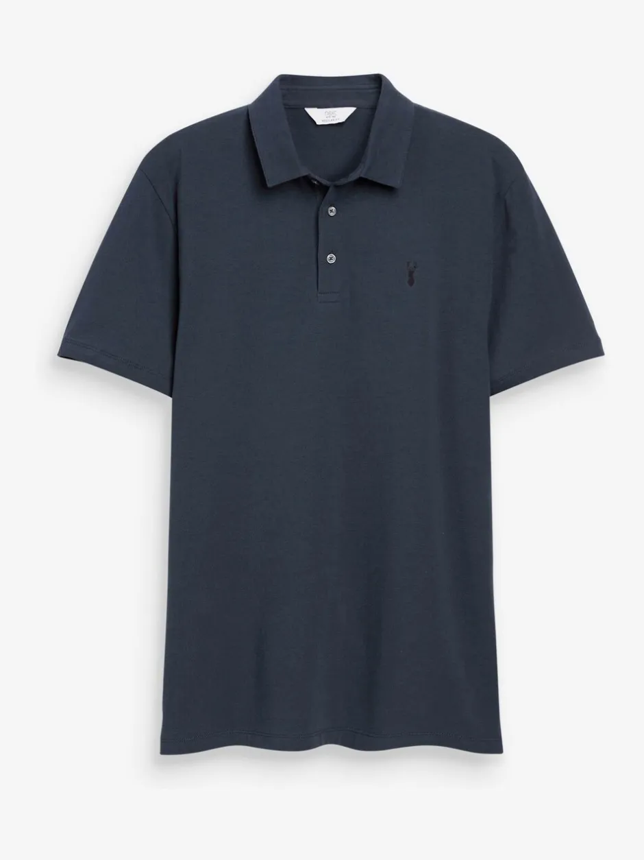 Poloshirts*Next Blauw/grijs/zwart - Set van 3 jersey poloshirts met korte mouwen