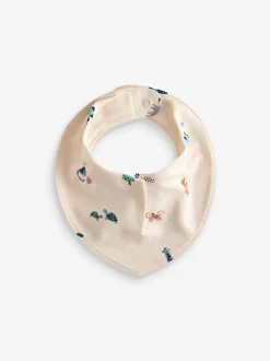 Slabbetjes|Next - 5 Pack Dribble Baby 100% Cotton Bibs Blauwgroen