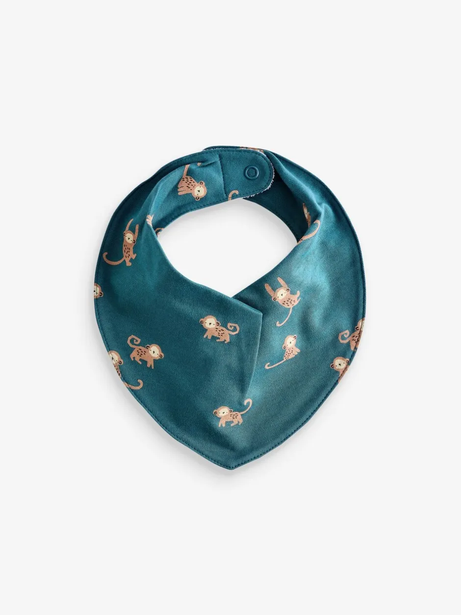 Slabbetjes|Next - 5 Pack Dribble Baby 100% Cotton Bibs Blauwgroen