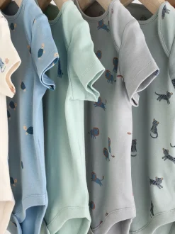 Rompertjes En Hemdjes|Rompertjes En Hemdjes|Next Blauwgroen - Baby 100% katoenen bodysuits verpakking van 7
