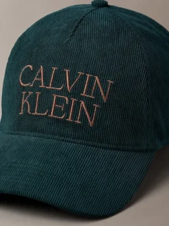Mutsen, Sjaals En Handschoenen|Calvin Klein - Corduroy Cap Blauwgroen
