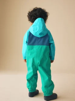 Jassen, Jacks En Kinderwagenpakjes|Jassen En Jacks|Next Blauw/Groen - Colourblock Puddlesuit (3mths-7yrs)