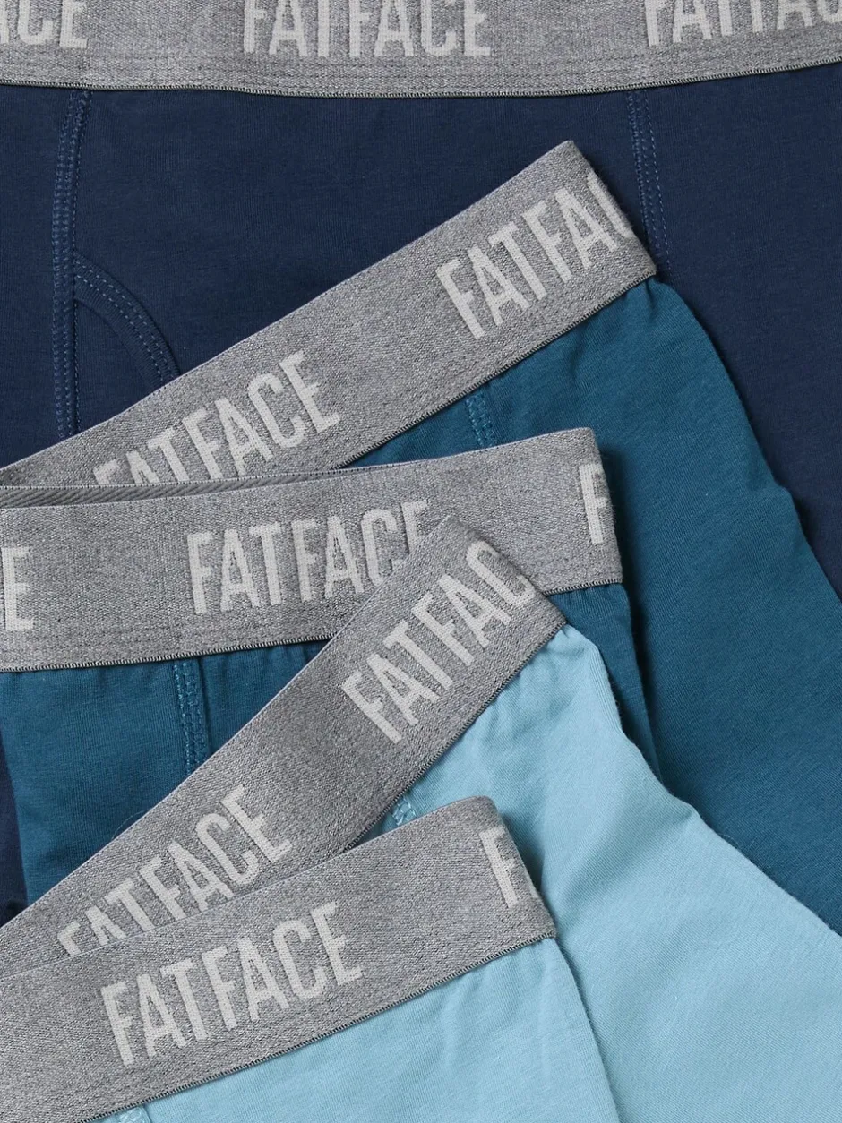 Ondergoed|Ondergoed|Fat Face - FatFace 3 Pairs of Plain Boxers Blauwgroen