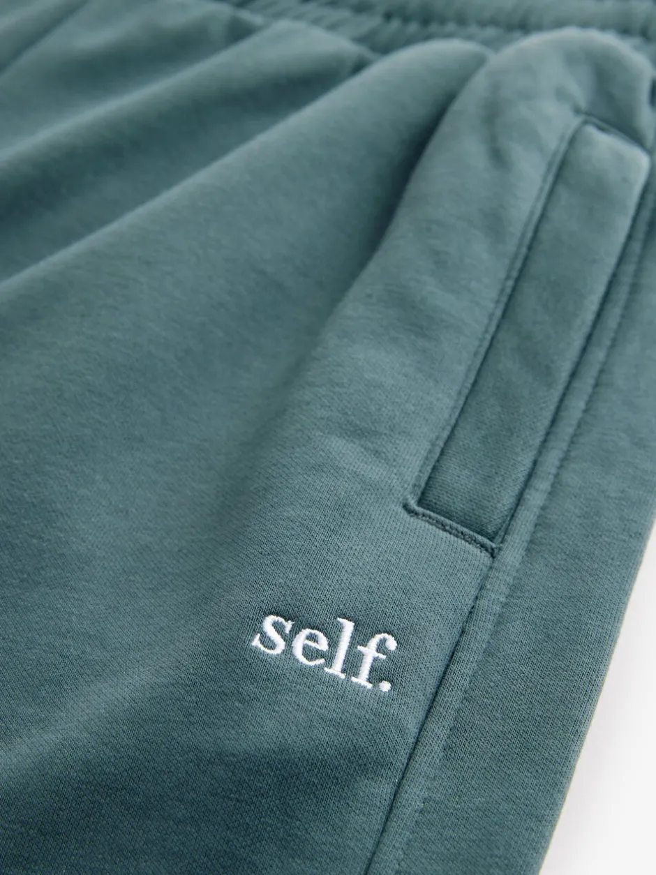 Leggings En Joggingbroeken*self. Blauwgroen - Joggingbroek met banden