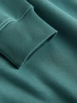 Sweaters En Hoody´S|Sweaters En Hoody´S*Next Blauwgroen - Kwartrits - Sweatshirt van jersey met hoog katoengehalte