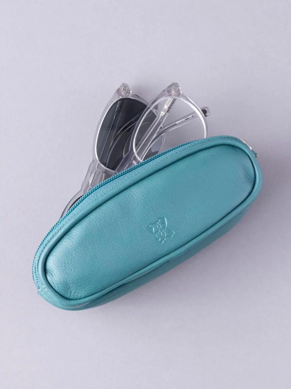 Zonnebril|Lakeland Leather Blauwgroen - dubbele brillenkoker