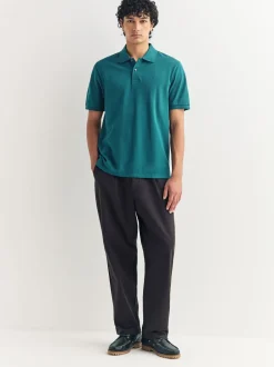 Poloshirts*Next Blauwgroen - Normale Pasvorm - Piqué poloshirt met korte mouwen