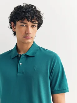 Poloshirts*Next Blauwgroen - Normale Pasvorm - Piqué poloshirt met korte mouwen