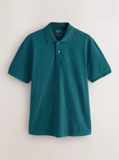 Poloshirts*Next Blauwgroen - Normale Pasvorm - Piqué poloshirt met korte mouwen