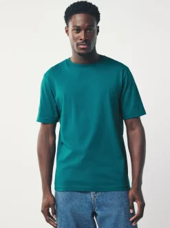 T-Shirts En Hemden|Next Blauwgroen - Normale Pasvorm - Essentieel katoenen T-shirt met ronde hals