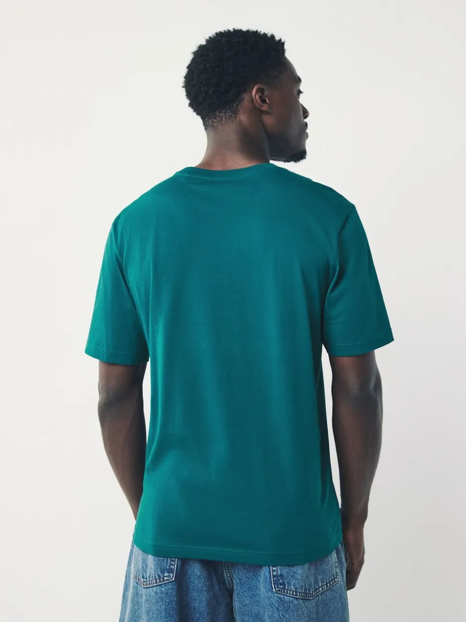 T-Shirts En Hemden|Next Blauwgroen - Normale Pasvorm - Essentieel katoenen T-shirt met ronde hals