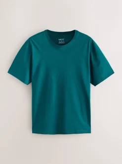 T-Shirts En Hemden|Next Blauwgroen - Normale Pasvorm - Essentieel katoenen T-shirt met ronde hals