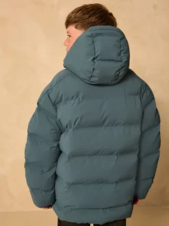 Schoolkleding|Jassen En Jacks|Next Blauwgroen - Regenbestendige gewatteerde jas met microfleece voering (3-17jr)