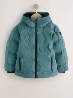 Schoolkleding|Jassen En Jacks|Next Blauwgroen - Regenbestendige gewatteerde jas met microfleece voering (3-17jr)