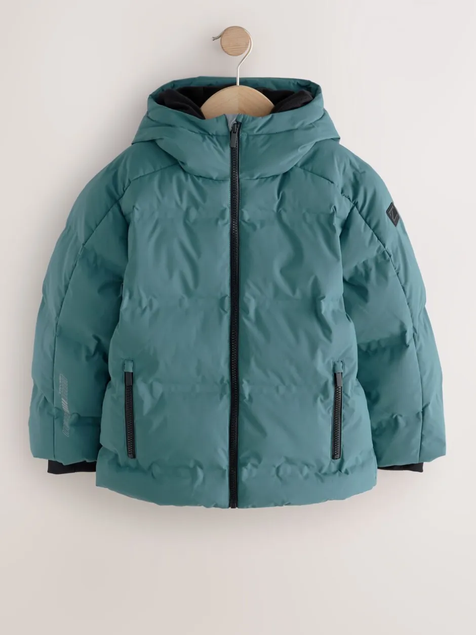 Schoolkleding|Jassen En Jacks|Next Blauwgroen - Regenbestendige gewatteerde jas met microfleece voering (3-17jr)