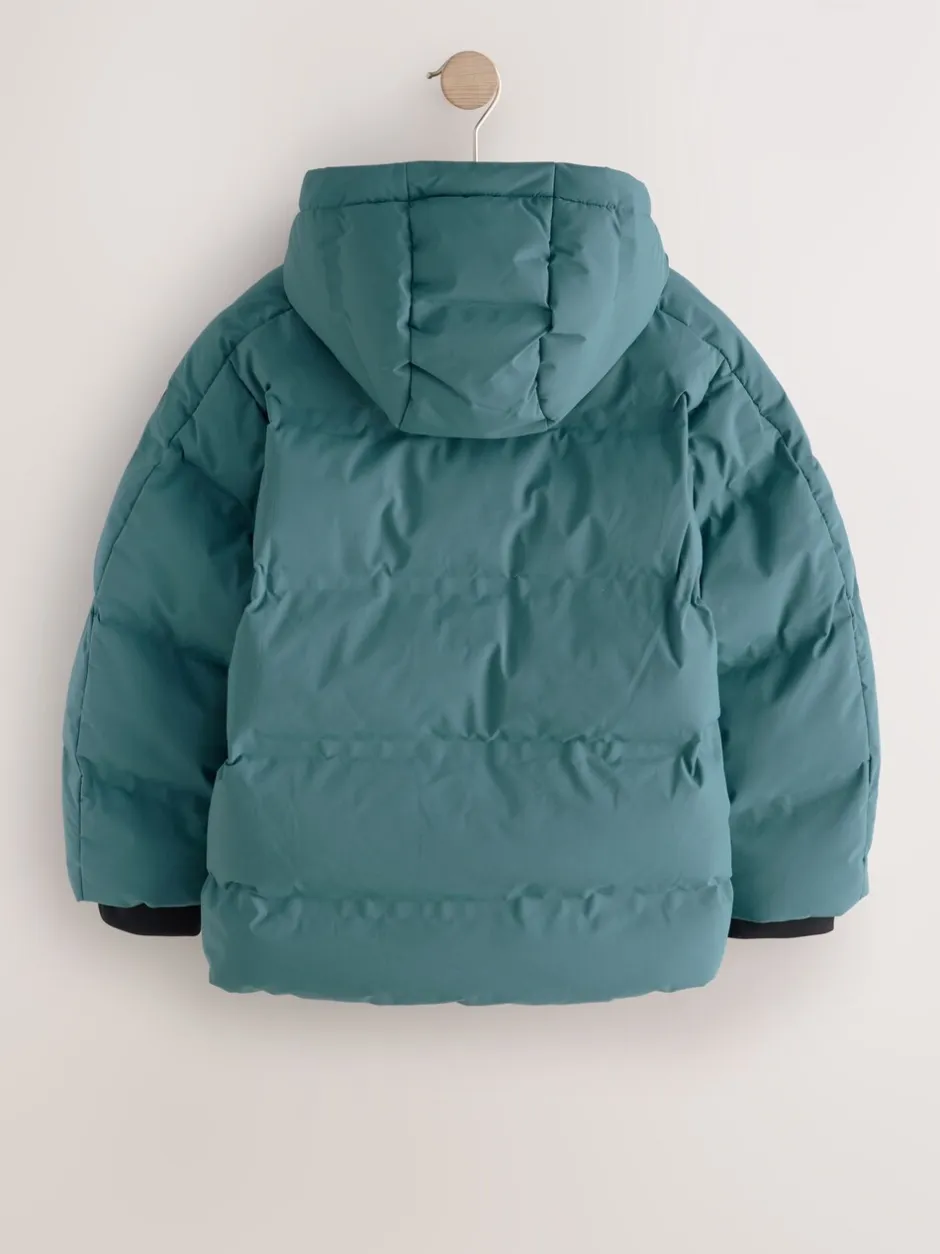 Schoolkleding|Jassen En Jacks|Next Blauwgroen - Regenbestendige gewatteerde jas met microfleece voering (3-17jr)