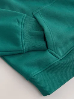 Hoody's En Sweatshirts|Next - Relaxed fit sweatshirt van zware katoenrijke jersey met ritssluiting bij de hals Blauwgroen