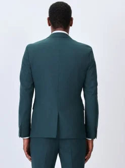Blazers En Business-Jasjes|Pakken*Next Blauwgroen - Slim Fit - Kostuum met textuur: colbert