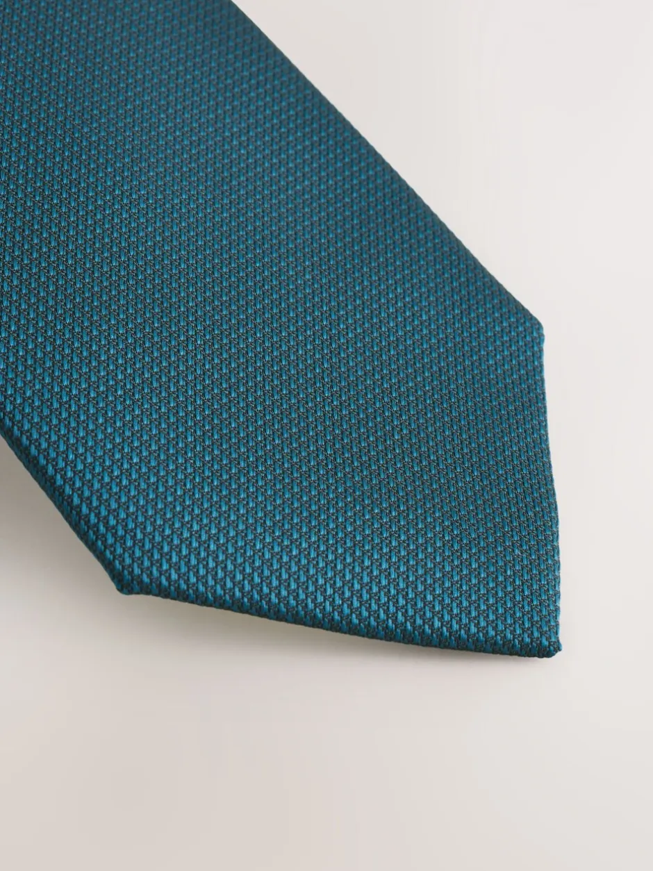 Stropdassen En Pochets*Next Blauwgroen - Smal - Stropdas met textuur