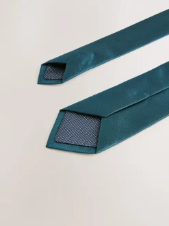 Stropdassen En Pochets*Next Blauwgroen - Smal - Stropdas met textuur
