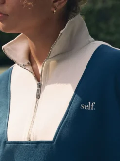 Hoody's En Sweatshirts|self. - Sweatshirt met korte rits Blauwgroen