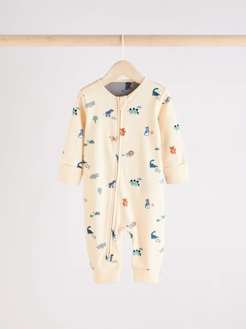 Multipacks|Babypakjes En Babypyjama's*Next Blauwgroen - Verpakking van 3 baby-pyjama's met rits en print (0mnd -3jr)
