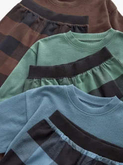 Pyjama's|Nachtkleding En Pyjama's|Next - Verpakking van 3 geweven geruite pyjama's (3-16 jr) Blauw/Groen/Bruin