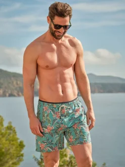 Badkleding|Fat Face - FatFace - Zwemshort Blauwgroene kikkerprint