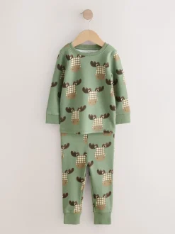Nachtkleding En Pyjama's|Pyjama's*Next - Verpakking van 3 knusse pyjama's (9 mnd-8 jr) Blauwgroen/ecru Animal