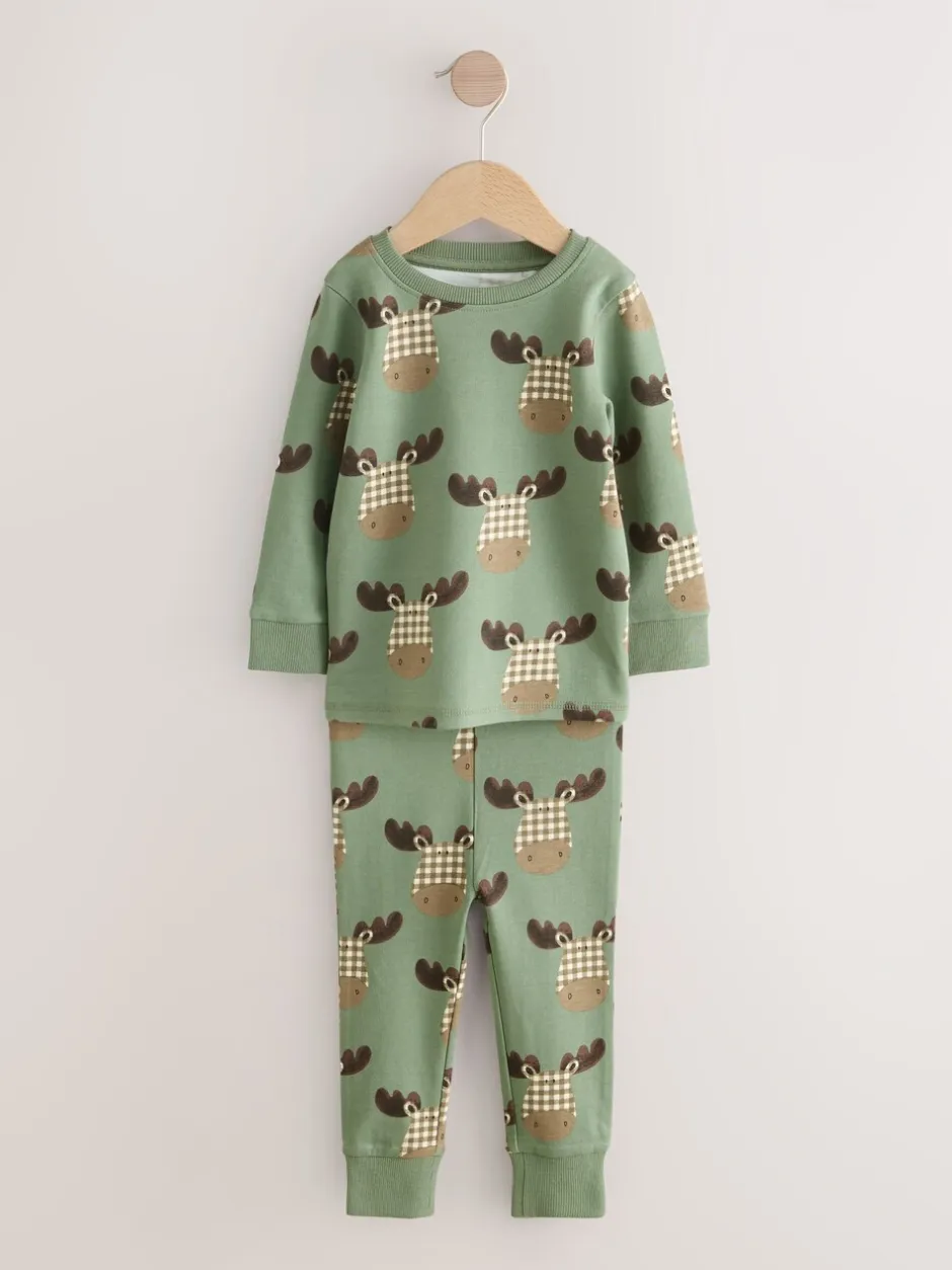 Nachtkleding En Pyjama's|Pyjama's*Next - Verpakking van 3 knusse pyjama's (9 mnd-8 jr) Blauwgroen/ecru Animal