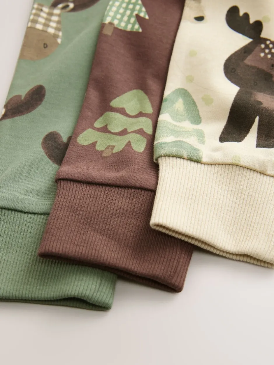 Nachtkleding En Pyjama's|Pyjama's*Next - Verpakking van 3 knusse pyjama's (9 mnd-8 jr) Blauwgroen/ecru Animal