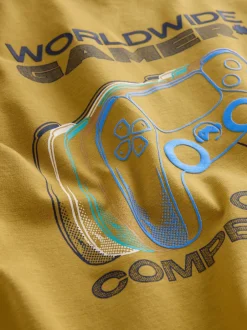 T-Shirts|Tops|Next Blauw/groen/geel - Regular fit T-shirts met grafische print en korte mouwen 3 stuks (3-16jr)