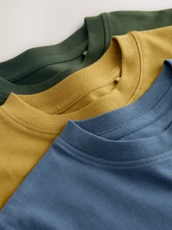 T-Shirts|Tops|Next Blauw/groen/geel - Regular fit T-shirts met grafische print en korte mouwen 3 stuks (3-16jr)
