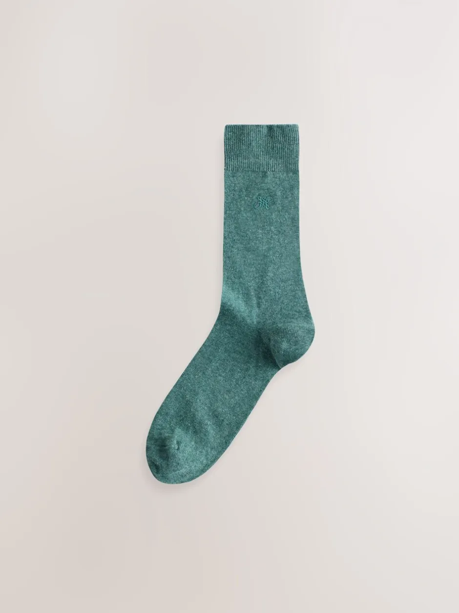 Sokken|Sokken*Next Blauw/groen/grijs - Verpakking van 5 - Frisblijvende sokken met borduursel