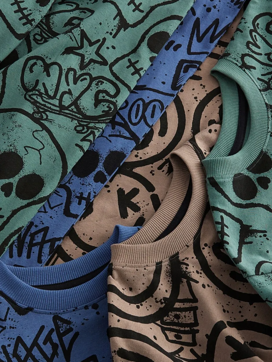 Pyjama's|Nachtkleding En Pyjama's*Next Blauw/Groen/Naturel personage - Verpakking van 3 pyjama's met lange mouwen (3-16 jr)